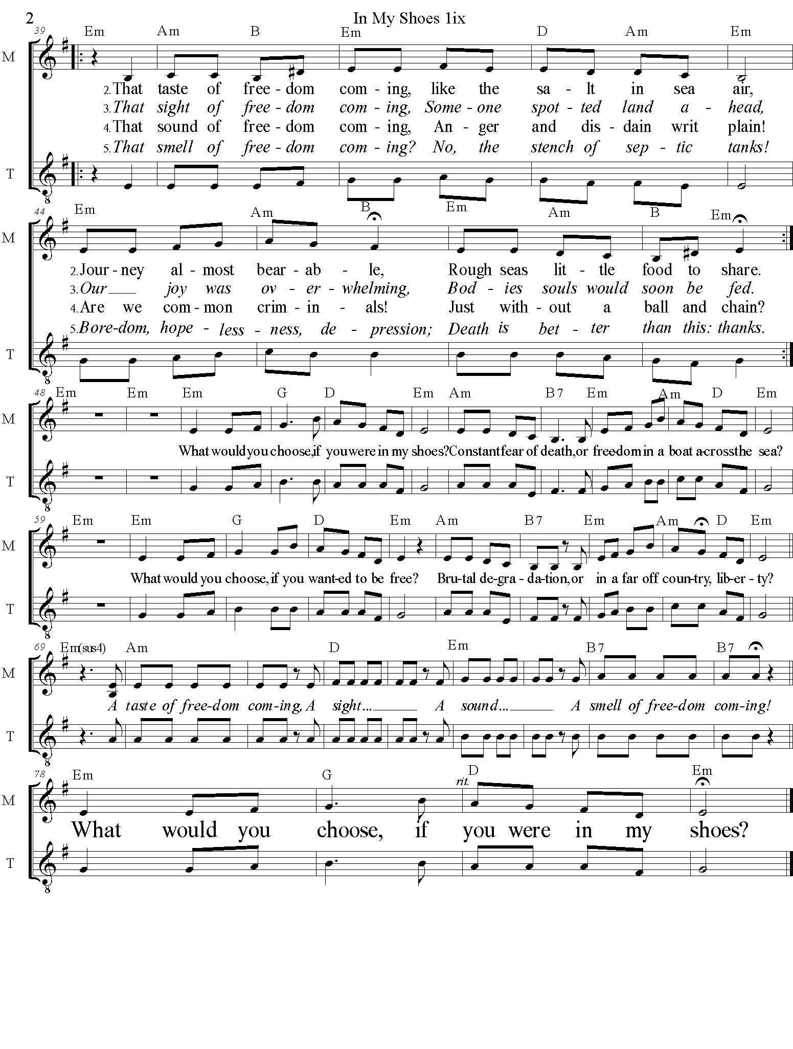 Im My Shoes Sheet Music Em page 2