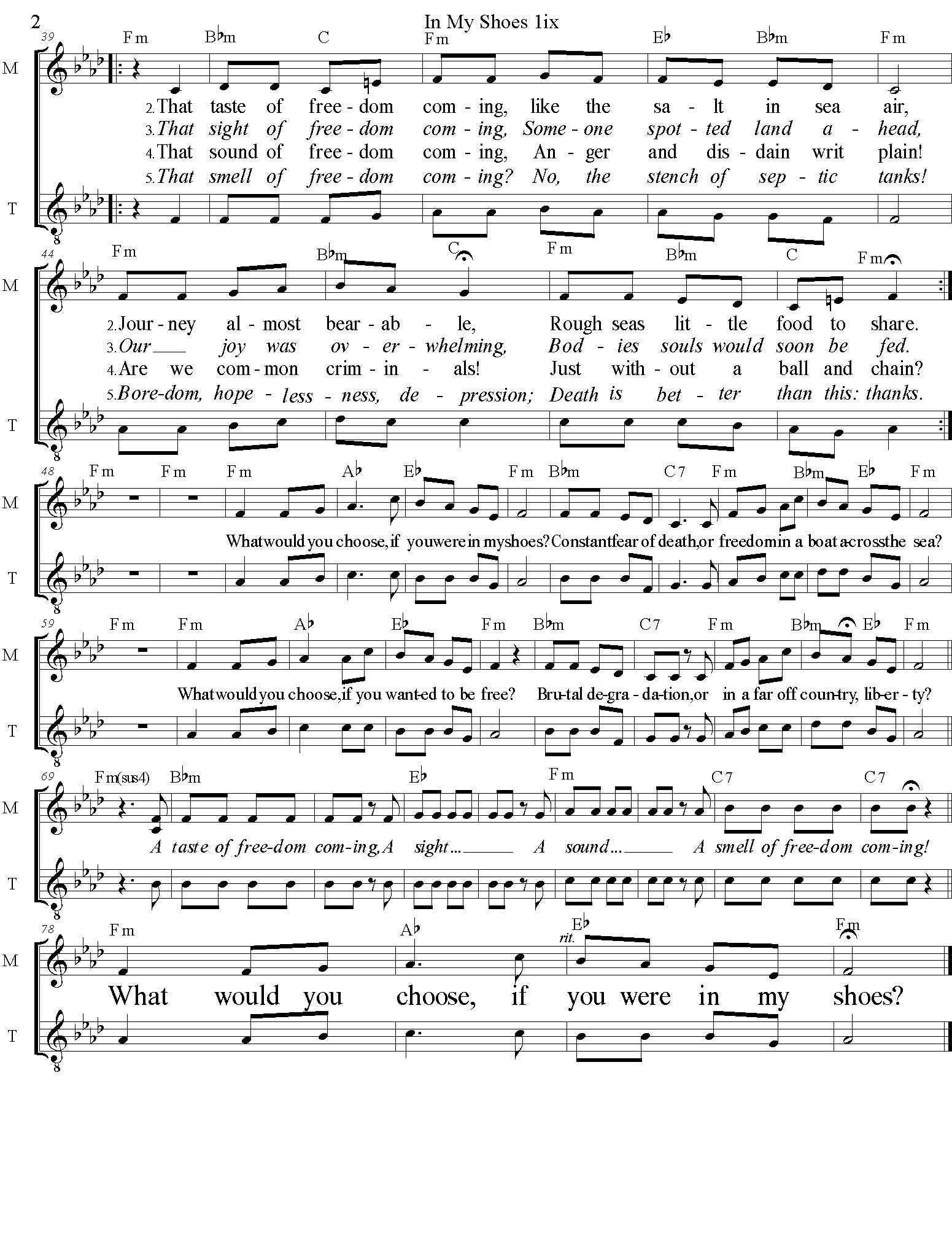 Im My Shoes Sheet Music Fm page 2